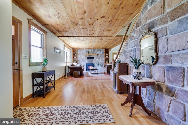 32 Black Bear Rd, Albrightsville, PA 18210 - corridor with wooden ceiling and light wood finished floors