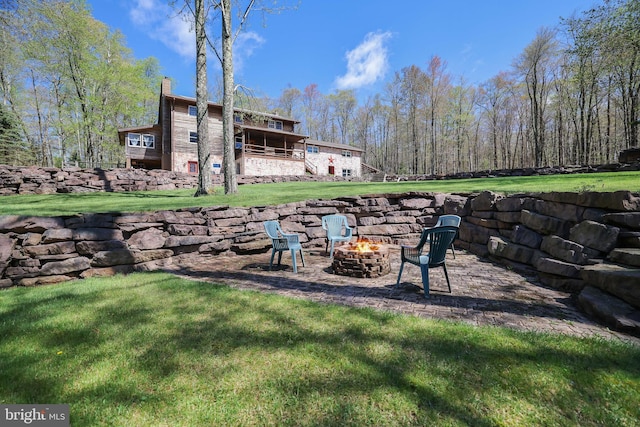 32 Black Bear Rd, Albrightsville, PA 18210 - view of grassy yard with a fire pit