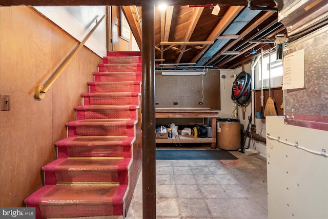 below grade area featuring stairway
