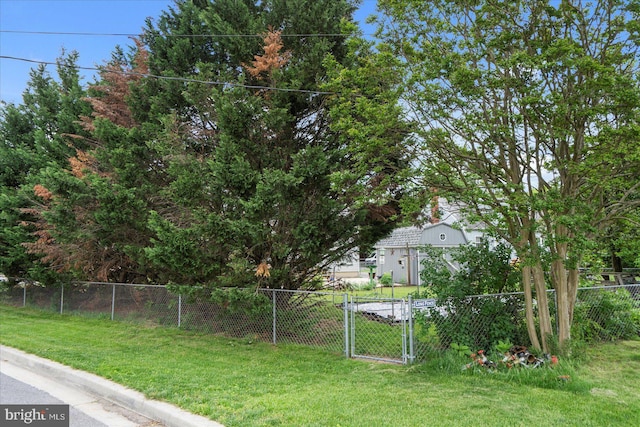 view of yard featuring a gate