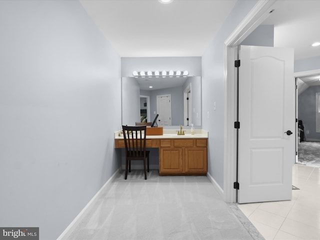 8197 Cottage Rose Ct, Fairfax Station, VA 22039 - bathroom featuring baseboards, vanity, and tile patterned flooring
