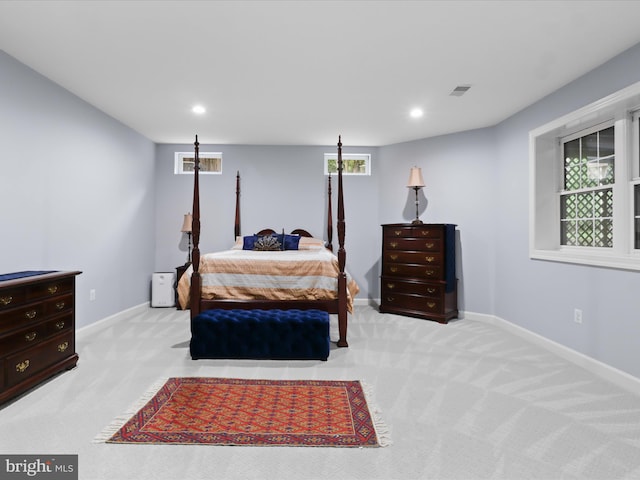 8197 Cottage Rose Ct, Fairfax Station, VA 22039 - bedroom with light carpet, baseboards, and recessed lighting