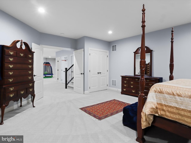 8197 Cottage Rose Ct, Fairfax Station, VA 22039 - bedroom with carpet flooring, recessed lighting, baseboards, and a closet