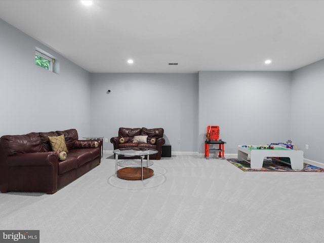 8197 Cottage Rose Ct, Fairfax Station, VA 22039 - living area featuring carpet floors, recessed lighting, and baseboards