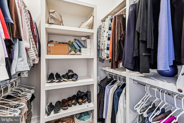 view of walk in closet