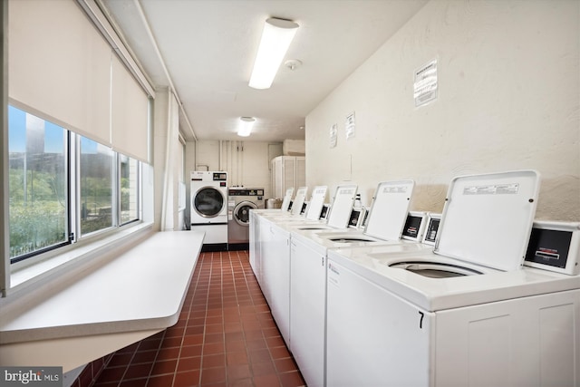 shared laundry with washing machine and dryer