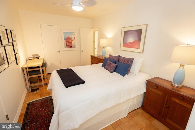 3001 Veazey Ter NW Unit 1128, Washington, DC 20008 - bedroom featuring baseboards and a ceiling fan