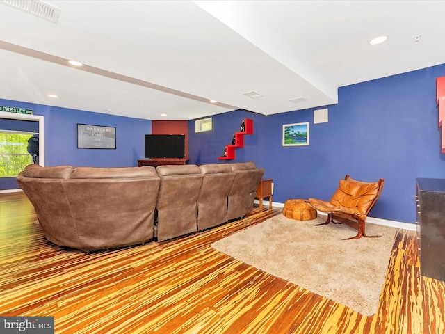 9731 Wyndham Dr, Frederick, MD 21704 - living area featuring baseboards, recessed lighting, and wood finished floors