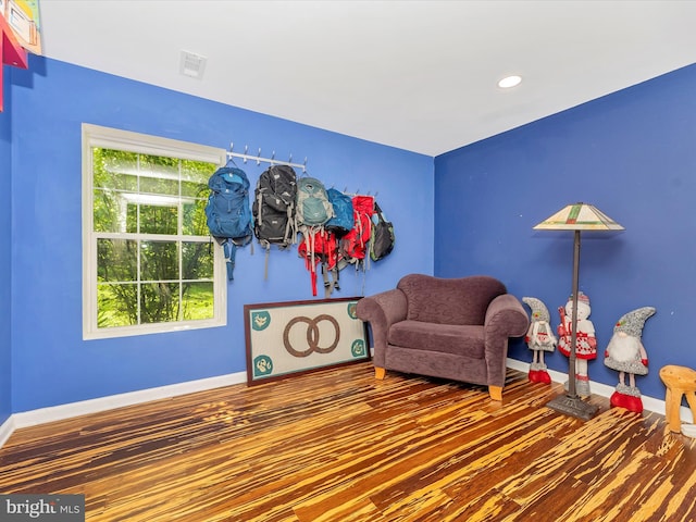9731 Wyndham Dr, Frederick, MD 21704 - sitting room with baseboards, wood finished floors, and recessed lighting