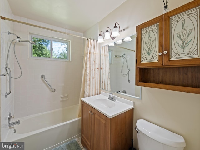 5403 Rolling Rd, Springfield, VA 22151 - bathroom featuring shower / bath combo, vanity, and toilet