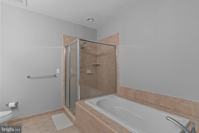 250 Carson Ter, Huntingdon Valley, PA 19006 - full bathroom with a stall shower, toilet, tile patterned flooring, and a bath
