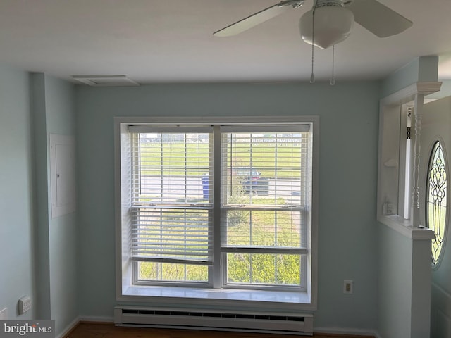 12 Emmit Ct, Emmitsburg, MD 21727 - detailed view of baseboard heating, ceiling fan, and baseboards