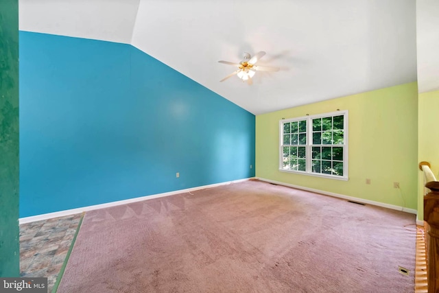 115 Emmitsburg Rd, Thurmont, MD 21788 - carpeted spare room featuring lofted ceiling, a ceiling fan, and baseboards