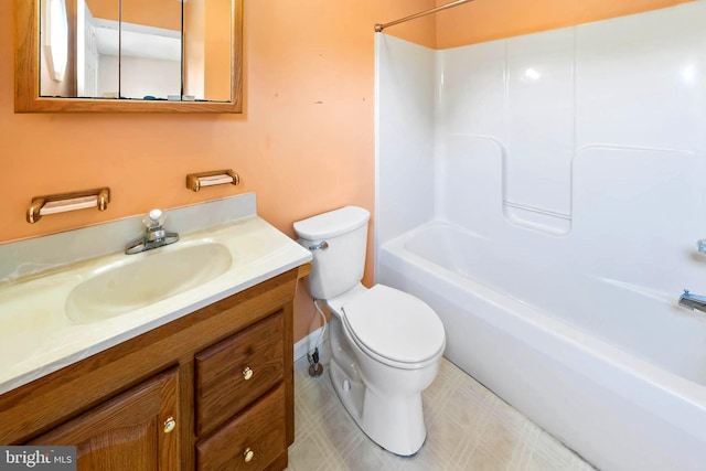 115 Emmitsburg Rd, Thurmont, MD 21788 - full bath with toilet, vanity, washtub / shower combination, and tile patterned floors