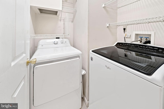 115 Emmitsburg Rd, Thurmont, MD 21788 - washroom with separate washer and dryer and attic access