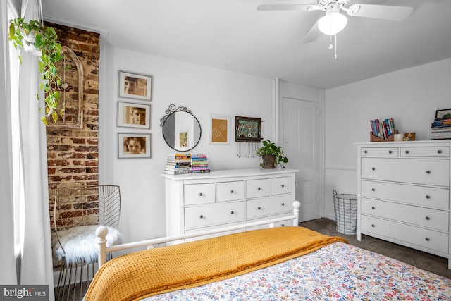 155 E Louther St, Carlisle, PA 17013 - bedroom featuring dark carpet and a ceiling fan