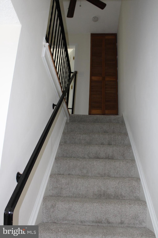 8323 Revelation Ave, Walkersville, MD 21793 - stairs with ceiling fan