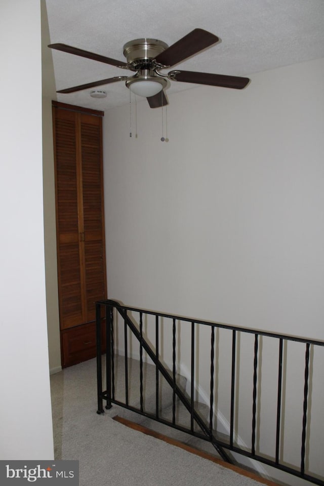 8323 Revelation Ave, Walkersville, MD 21793 - stairway featuring ceiling fan and carpet floors