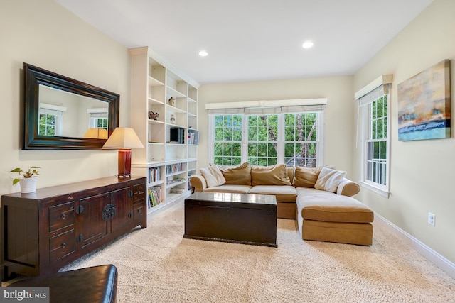 147 Little Quarry Rd, Gaithersburg, MD 20878 - living area with carpet, recessed lighting, and baseboards