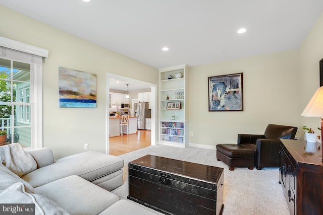 147 Little Quarry Rd, Gaithersburg, MD 20878 - living area with carpet flooring, recessed lighting, and baseboards