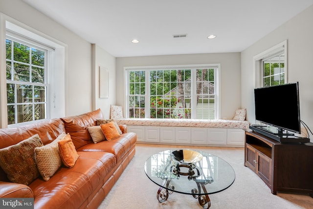 147 Little Quarry Rd, Gaithersburg, MD 20878 - living area with plenty of natural light, light colored carpet, and recessed lighting