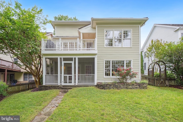 147 Little Quarry Rd, Gaithersburg, MD 20878 - rear view of property featuring a balcony and a sunroom