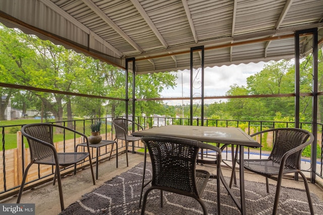 view of sunroom