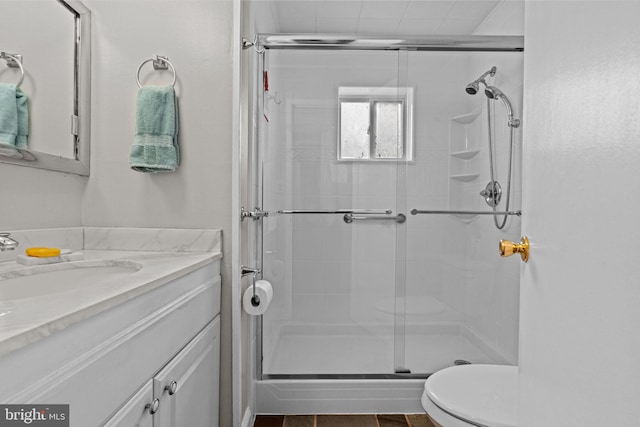 20 Hollow Rd, Levittown, PA 19056 - full bathroom with toilet, a shower stall, and vanity