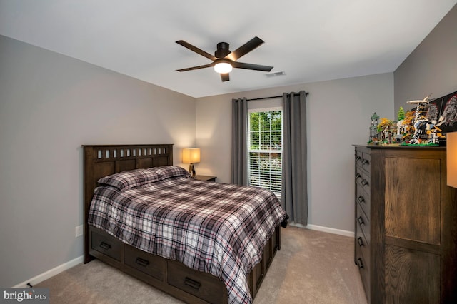 32 Beau Ridge Dr, Stafford, VA 22556 - bedroom with light colored carpet, baseboards, and a ceiling fan