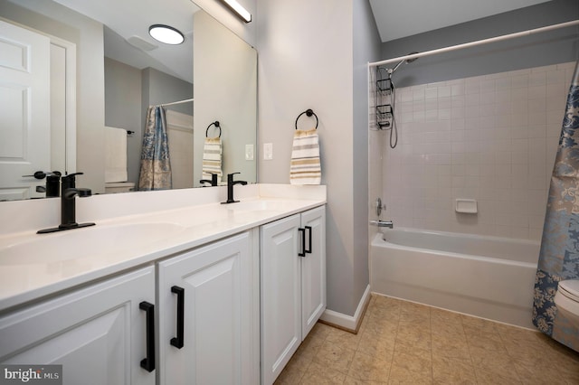 32 Beau Ridge Dr, Stafford, VA 22556 - full bath with shower / bath combo, double vanity, toilet, and baseboards