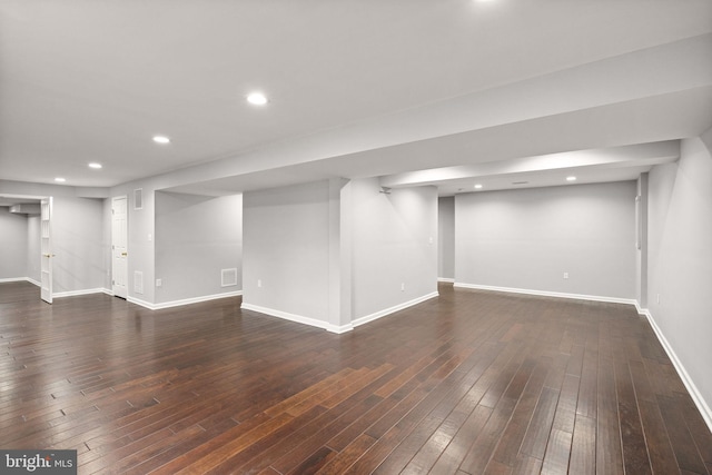 32 Beau Ridge Dr, Stafford, VA 22556 - finished below grade area featuring baseboards, dark wood finished floors, and recessed lighting