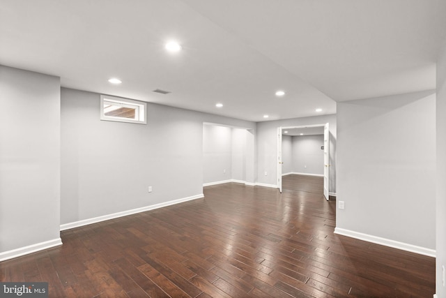 32 Beau Ridge Dr, Stafford, VA 22556 - basement featuring hardwood / wood-style floors, recessed lighting, and baseboards