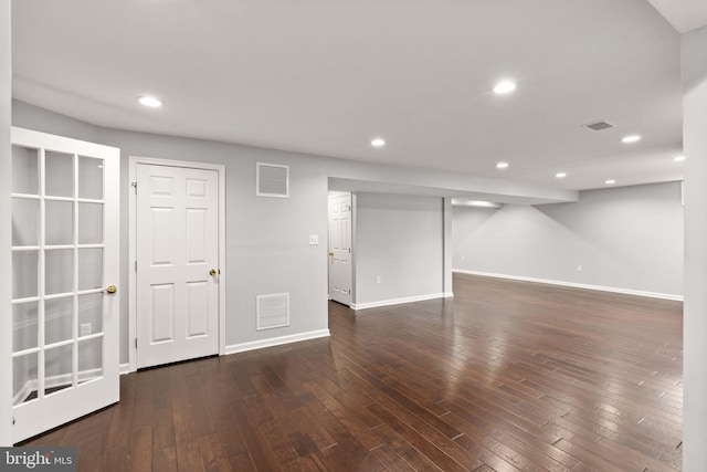 32 Beau Ridge Dr, Stafford, VA 22556 - basement with wood-type flooring, baseboards, and recessed lighting