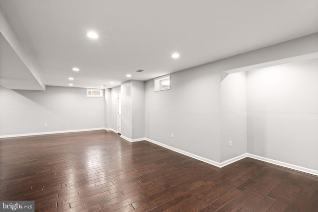 32 Beau Ridge Dr, Stafford, VA 22556 - below grade area featuring dark wood-type flooring, recessed lighting, and baseboards