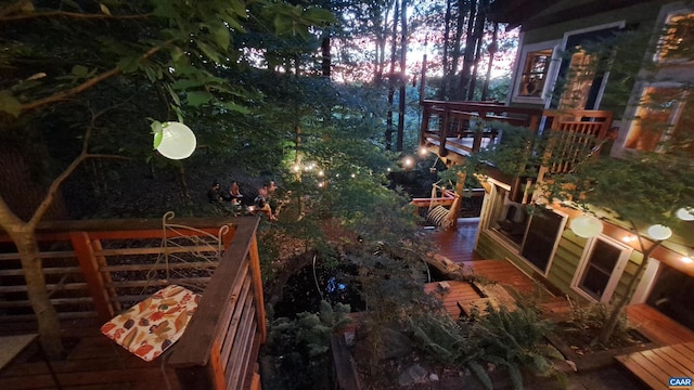 view of yard with a deck