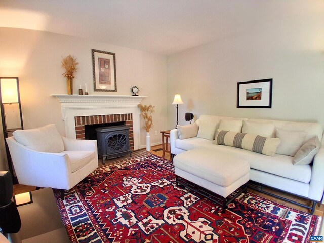 living room featuring baseboards