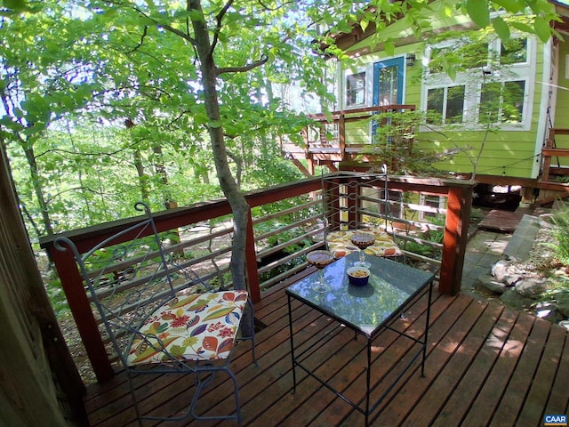view of wooden deck