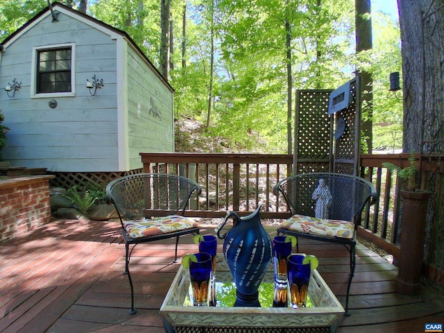 view of wooden deck