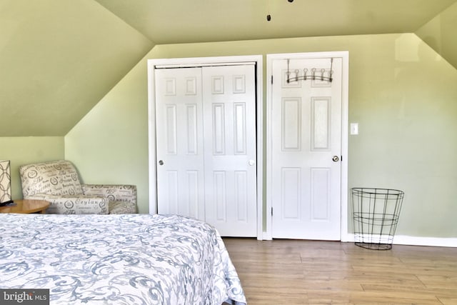 5 Middleton Ln, Willingboro, NJ 08046 - bedroom with vaulted ceiling, wood finished floors, and a closet