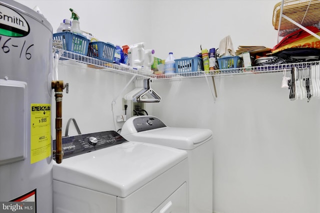 3467 Gleneagles Dr, Chambersburg, PA 17202 - washroom with water heater and washing machine and dryer