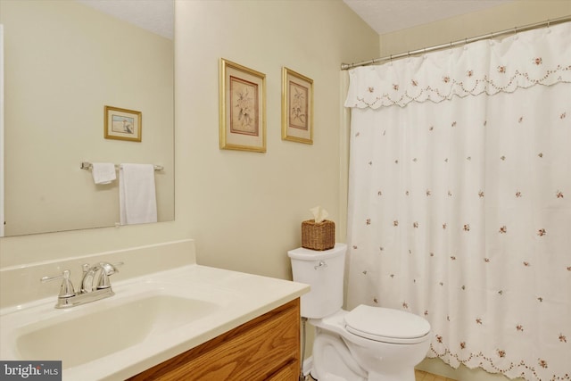 3467 Gleneagles Dr, Chambersburg, PA 17202 - bathroom with toilet, vanity, a shower with curtain, and tile patterned floors