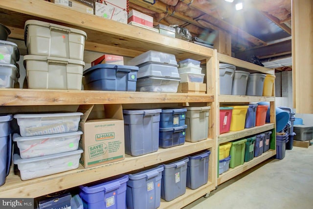 view of storage room