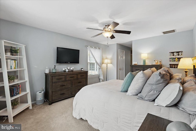 52 Kettlebrook Dr, Mount Laurel, NJ 08054 - bedroom with light carpet and a ceiling fan