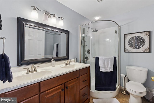 52 Kettlebrook Dr, Mount Laurel, NJ 08054 - full bathroom featuring a stall shower, double vanity, and toilet