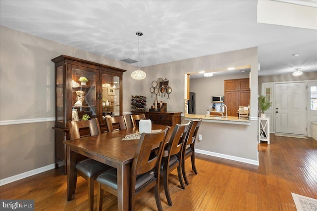 52 Kettlebrook Dr, Mount Laurel, NJ 08054 - dining area featuring baseboards and dark wood-style flooring