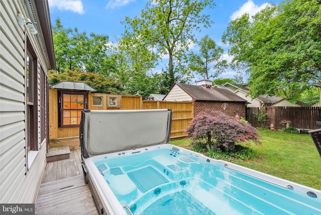 416 S Adams St, Arlington, VA 22204 - wooden deck with a covered hot tub