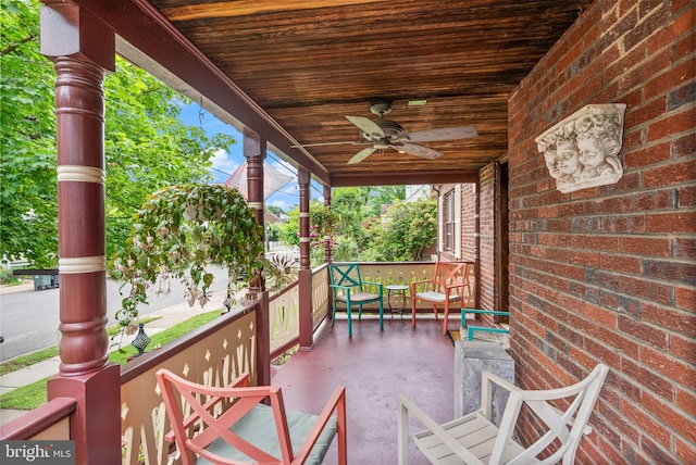 416 S Adams St, Arlington, VA 22204 - view of patio / terrace featuring a ceiling fan and a porch