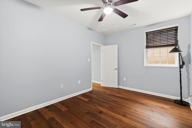 10701 Monocacy Way, Manassas, VA 20112 - spare room with baseboards, wood finished floors, and a ceiling fan