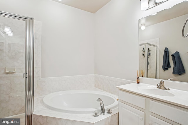 4160 Timber Log Way, Fairfax, VA 22030 - bathroom featuring a shower stall, a bath, and vanity
