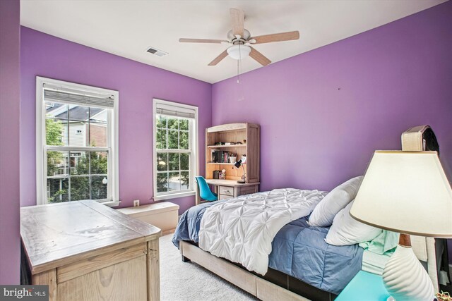 4160 Timber Log Way, Fairfax, VA 22030 - carpeted bedroom featuring a ceiling fan